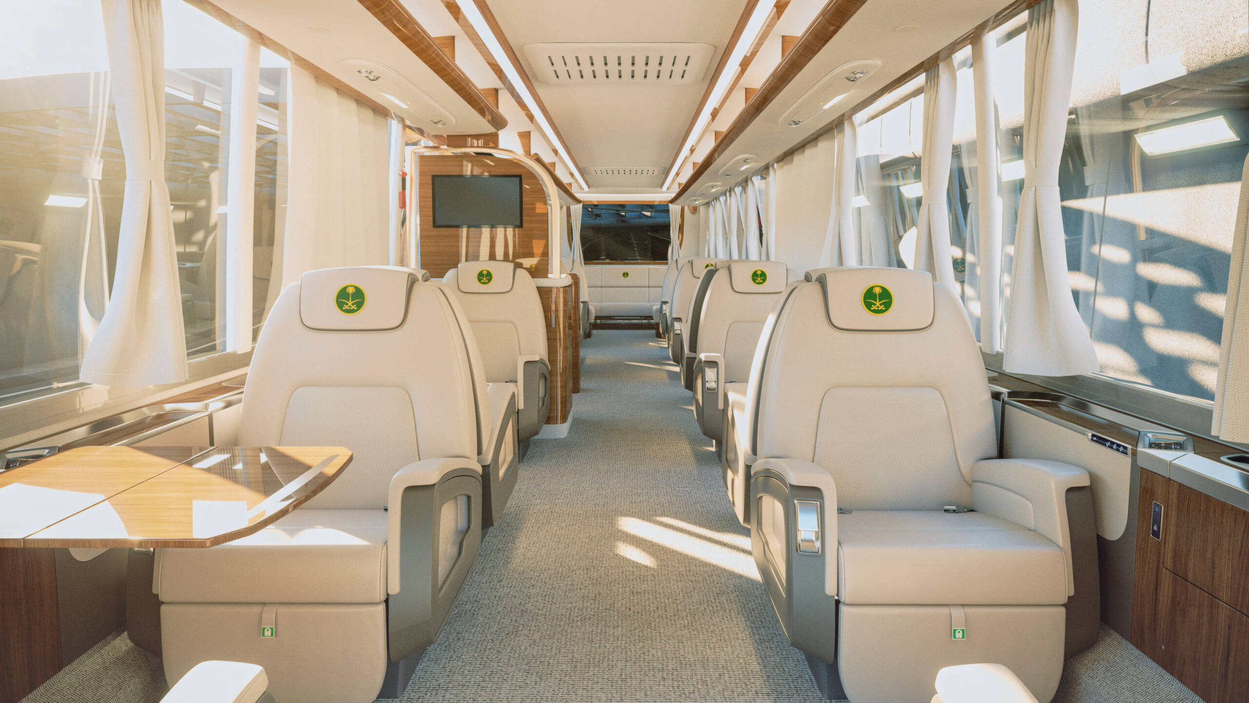 Mercedes-Benz bus interior design for Saudi Royal Guard Authority